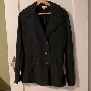 James Perse Double Breasted Sweatshirt Blazer Black